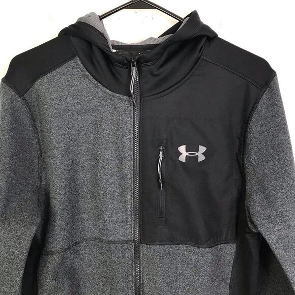 Under Armour Jacket Mens M Infrared Coldgear Full Zip Hood Loose Fit Athleisure - Picture 3 of 9